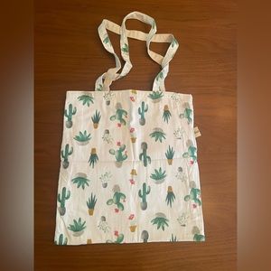 Succulent Print Canvas Tote Bag
